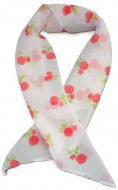Chiffon Floral Red Rose Neck Scarf
