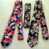 Cotton Floral Tie Pocket Square Set