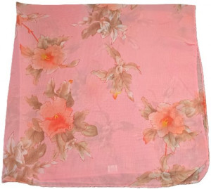 Peach Floral Scarf